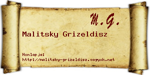 Malitsky Grizeldisz névjegykártya